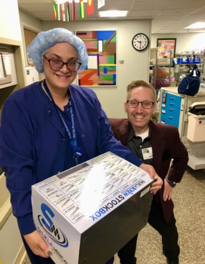 Assisting Surgical team with Shukla Medical products.